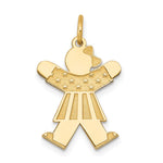 14k The Kids Small Stars and Stripes Girl Engravable Joy Charm