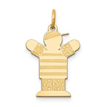 14k The Kids Small Stars and Stripes Boy Engravable Love Charm