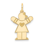 14k The Kids Small Heart Dress Girl Engravable Love Charm