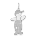 Sterling Silver Rhodium-plated Engravable Spunky Boy Cuddles Charm