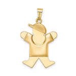 14k The Kids Puffed Boy with Hat on Right Engravable Joy Charm
