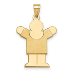 14k The Kids Solid Satin Medium Boy Engravable Love Charm