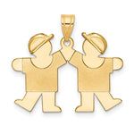 14k Solid Double Boys Engravable Charm
