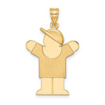 14k The Kids Solid Engravable Medium Boy with Hat on Right Love Charm