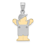 14k Two-tone The Kids Small Boy with Hat on Left Engravable Love Charm