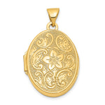 14k Floral Swirl Design Oval Locket