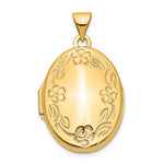 14k Floral Border Oval Locket