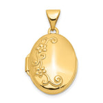 14k Floral Oval Locket