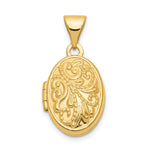 14k Beaded Scroll Design Oval Locket
