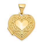 14k Polished Scrolled Heart Locket