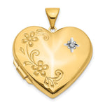 14k Diamond Floral Heart Family Locket Holds 4 Photos
