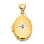 14k Diamond Star Oval Locket