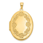 14k Yellow Gold Floral Oval Locket