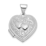 14k White Gold Two Hearts Heart Locket