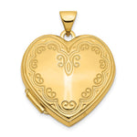 14k Scallop Design Heart Locket
