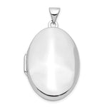 14k White Gold Polished Domed Oval Locket