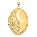 14k Half Swirl Design Heavy Weight Oval Locket