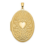 14k Celtic Knot Heart with Poem on Reverse Oval Locket