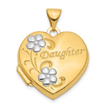 14k w/ Rhodium DAUGHTER Floral Heart Locket
