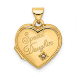 14K Diamond Special Daughter Heart Locket