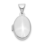 14k White Gold Oval Plain Assembled Locket