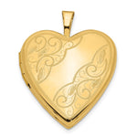 14k Polished Swirl Design Heart Locket
