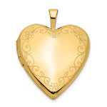 14K Floral Vine Border Heart Locket