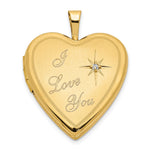 14K Diamond Satin I LOVE YOU Heart Locket
