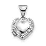14k White Gold Scroll Border Heart Locket