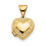 14k Scroll Border Heart Locket