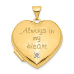 14k Two-tone Dia Always in my Heart w/ Heart Charm Inside Heart Locket