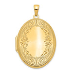 14k Polished Scroll Border Oval Locket