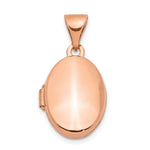 14k Rose Gold Polished Plain Oval Locket
