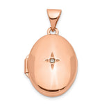 14k Rose Gold Diamond Star Oval Locket
