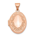 14k Rose Gold Scalloped Border Oval Locket