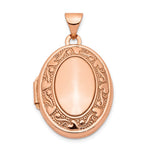 14k Rose Gold Heart Design Border Oval Locket