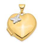 14k Two-Tone Polished Butterfly Heart Locket