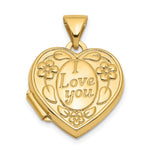 14k Floral I LOVE YOU Script Heart Locket
