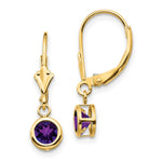14k Amethyst Leverback Earring