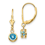 14k Blue Topaz Leverback Earring