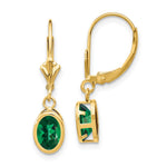 14k 7x Oval Mount St. Helens Leverback Earrings