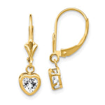 14k Heart Cubic Zirconia Earrings