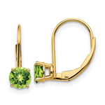 14k Peridot Leverback Earrings