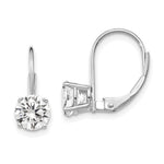 14k White Gold Cubic Zirconia Leverback Earrings