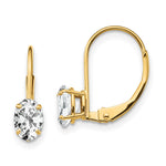 14k 6x Oval Cubic Zirconia Leverback Earrings