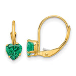 14k Heart Mount St. Helens Leverback Earrings