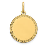 14k Plain .027 Gauge Engravable Round Disc Charm