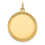 14k Plain with Zig-Zag Edge .013 Gauge Engravable Round Disc Charm