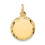 14k Etched .009 Gauge Engravable Round Disc Charm