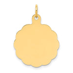 14k .013 Gauge Engravable Round Scalloped 22x Disc Charm